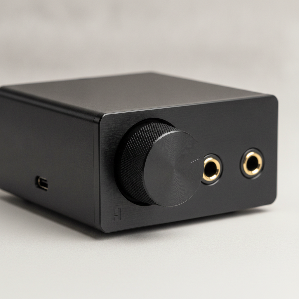Bridge DAC and headphone amplifier with oxygen-free copper cabling detail